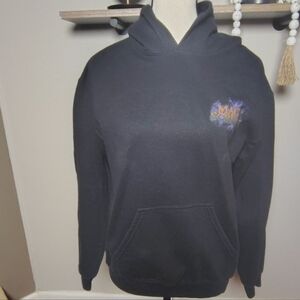 Halloween Gildan Black Hoodie with Graphic Design Size Small